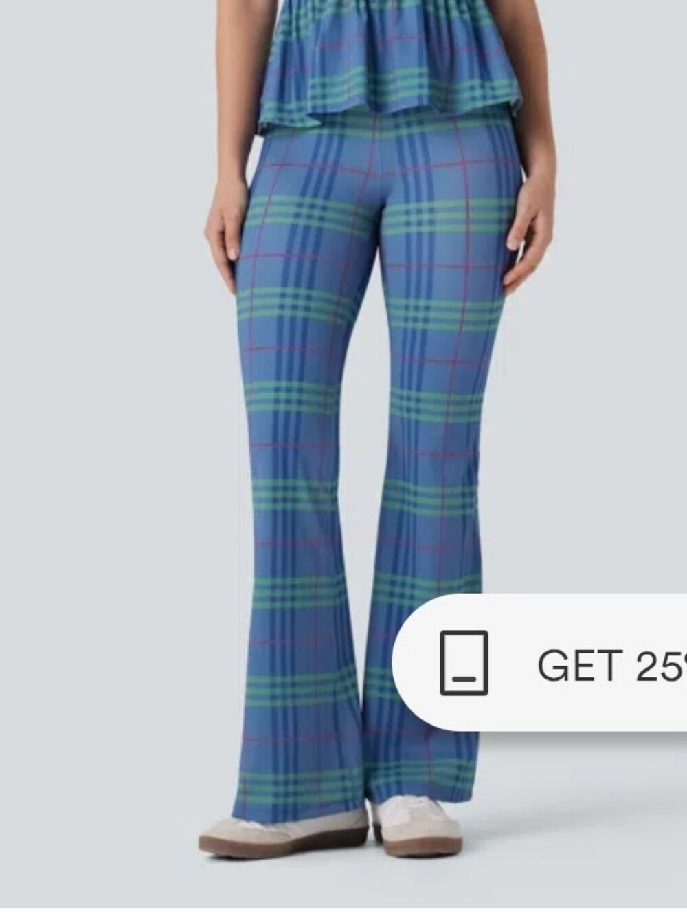 HALARA Plaid Pants, Bootcut, Office Or Athletic. Blue, Green, Red. Ladies XL - Picture 7 of 7